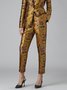 Mode Pantalons Femmes Floral Automne Urbain Taille Haute Quotidien Pantalon à la cheville Pantalon droit T-ligne Régulier