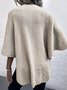 Pull Manteau Femmes Plain Automne Urbain Col V Acrylique Naturel Faire la navette Manches 3/4 Régulier