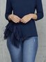 T-Chemise Femmes Plain Automne Urbain Quotidien Jersey 1 * Top Col Rond Régulier S-ligne