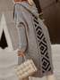 Pull Manteau Géométrique Hiver Urbain Polyester Naturel Quotidien Ample H-ligne Régulier pour Femmes