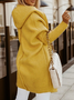 Pull Manteau Femmes Plain Hiver Urbain Polyester Naturel Quotidien Régulier Encapuchonné H-ligne