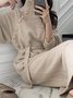 Robes Plain Hiver Élégant Naturel Poids lourd Micro-Élasticité Quotidien Ample Col Roulé pour Femmes