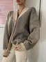 Pull Manteau Géométrique Hiver Urbain Acrylique Naturel Quotidien Ample Régulier T-ligne pour Femmes