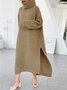 Robes Femmes Plain Hiver Simple Poids lourd Quotidien 1 * robe Manches Longues Col Roulé H-ligne