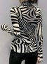 T-Chemise Femmes Géométrique Automne Urbain Polyester à Haute Élasticité Serré Régulier H-ligne Régulier