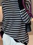 Pull Pied-de-poule Hiver Urbain Acrylique Poids lourd Quotidien Ample Manches Longues Col Roulé pour Femmes