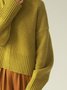 Pull Femmes Plain Simple Automne Acrylique Manches Longues Col Roulé Régulier H-Ligne Élasticité moyenne