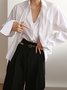 Blouse Femmes Plain Hiver Urbain Aucune élasticité Quotidien Manches Longues Régulier Régulier Col de Chemise