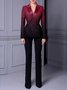 Blazer Femmes Ombre Automne Élégant Polyester Faire la navette Manches Longues à Col Revers Long x-ligne
