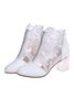 Bottes Femme Floral Toutes Les Saisons Fête Joint Fendu Zip Augmentation de la hauteur Fête Bout Fermé Bottes Formelles