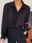 Blouse Femmes Plain Hiver Urbain Polyester Micro-Élasticité Faire la navette Manches Longues Régulier H-ligne