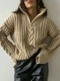 Pull Plain Hiver Simple Polyester Poids lourd Micro-Élasticité Quotidien Ample Régulier pour Femmes