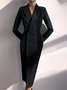Pardessus Plain Hiver Élégant Polyester Quotidien Coupe Régulière Mi-longue-Long x-ligne Régulier pour Femmes
