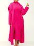 Robes Plain Hiver Élégant Naturel Micro-Élasticité Faire la navette Mi-longue Régulier Jupe hanche pour Femmes