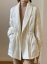 en Toison Manteau Femmes Plain Hiver Élégant Micro-Élasticité Ample Cordon de Serrage Manches Longues Régulier Régulier