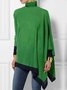 T-Chemise Femmes Bloc de Couleur Simple Automne Polyester à Haute Élasticité Quotidien Pull-over Col Roulé Régulier