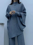 Pull Femmes Plain Hiver Urbain Polyester Col Montant Ample Mi-longue-Long H-ligne Régulier