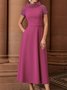 Robes Femmes Plain Automne Élégant Polyester Coupe Régulière Mi-longue Taille Moyenne Col Châle Régulier