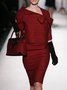 Jupe Hiver Plaid Élégant Polyester Taille Haute Micro-Élasticité Faire la navette Mi-longue Régulier pour Femmes