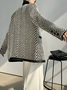 Blouson Géométrique Hiver Urbain Polyester Naturel Quotidien Ample Manches Longues Régulier pour Femmes