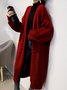 Pull Manteau Femmes Décontracté Plain Hiver Micro-Élasticité Ample Faire la navette Manches Longues Régulier H-ligne