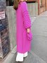 Pull Manteau Femmes Plain Hiver Élégant Acrylique Naturel Poids lourd Coupe Régulière Manches Longues H-ligne