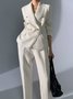 Blazer Plain Hiver Élégant Polyester Naturel Aucune élasticité Coupe Régulière Régulier Régulier pour Femmes