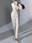 Blazer Plain Hiver Élégant Polyester Naturel Aucune élasticité Coupe Régulière Régulier Régulier pour Femmes