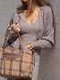 Pull Manteau Femmes Plain Hiver Élégant Col V Naturel Ample Faire la navette Manches Longues Régulier