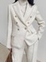 Blazer Plain Hiver Élégant Polyester Naturel Aucune élasticité Coupe Régulière Régulier Régulier pour Femmes