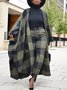 Mode Pantalons Hiver Plaid Urbain Taille Haute Coupe Régulière Pantalon à la cheville Pantalon à bandes à la cheville T-ligne Régulier pour Femmes