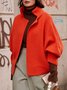 Pull Manteau Plain Hiver Urbain Col Montant Naturel Aucune élasticité Ample Régulier O-ligne pour Femmes