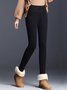 Pantalons De Yoga Plain Hiver Simple Polyester Taille Haute Quotidien Long Legging Élasticité moyenne pour Femmes