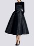 Robes Femmes Plain Automne Élégant Polyester Fête Coupe Régulière Mi-longue Ligne X Régulier