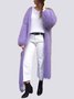Pull Manteau Plain Simple Automne Acrylique Naturel Quotidien Manches Longues Régulier Régulier pour Femmes
