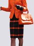 Jupe Femmes Hiver Plaid Urbain Taille Haute Poids lourd Aucune élasticité Quotidien Coupe Régulière Jupe