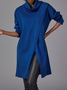 Tops Femmes Plain Automne Urbain Quotidien Ample Col Roulé Mi-longue-Long H-ligne Régulier