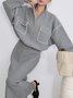 Sweat-shirts Femmes Bloc de Couleur Hiver Sportif Polyester Ample Manches Longues Régulier Régulier Élasticité moyenne