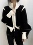 Pull Manteau Bloc de Couleur Hiver Simple Zip Poids lourd Manches Longues Col Roulé Régulier H-ligne pour Femmes