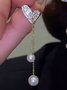 Boucles d'oreilles Femme Toutes Les Saisons Fête Coeur/cordé Métal Faire la navette Métal Avec Faux Diamant ÉPINGLES Style Pendre