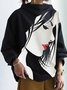 Sweat-shirts Décontracté Abstrait Hiver Micro-Élasticité Manches Longues Régulier H-ligne Régulier Demi col roulé pour Femmes