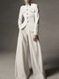 Blouson Femmes Plain Printemps Urbain Polyester Col Montant Naturel Quotidien Régulier x-ligne