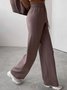 Décontracté Pantalons Plain Hiver Urbain Polyester Taille Haute Coupe Régulière Faire la navette Long Régulier pour Femmes