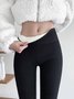 Pantalons De Yoga Femmes Plain Hiver Simple à Haute Élasticité Quotidien chaleur Pantalon à la cheville Legging H-ligne