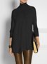 Tops Femmes Plain Hiver Simple Polyester Ample Manches Longues Col Roulé Régulier H-ligne