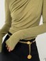 T-Chemise Plain Hiver Simple Léger Quotidien Jersey 1 * Top T-ligne Élasticité moyenne pour Femmes