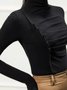 T-Chemise Plain Printemps Urbain Quotidien Manches Longues Col Roulé T-ligne Régulier Élasticité moyenne pour Femmes