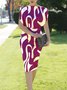 Robes Abstrait Printemps Élégant Polyester Micro-Élasticité Quotidien Taille Moyenne Sans Manches S-ligne pour Femmes