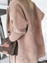 Pull Manteau Plain Hiver Simple Acrylique Naturel à Haute Élasticité Manches Longues à Col Revers Mi-longue-Long pour Femmes