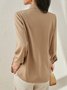 Blouse Plain Printemps Élégant Polyester Col V Ample Manches Longues Régulier Volant pour Femmes
